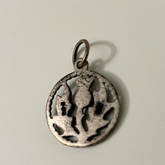 Vintage Silver Thistle Pendant Charm - Picture 8 of 10